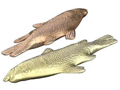 Bronze sculpture of fish 3D model