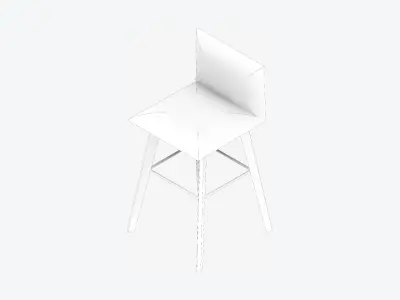 Furniture - Seating - Contemporary - Bar - Stoolooden - Feet Low-poly 3D model