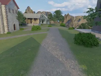 Hillside Village Retreat 3D model