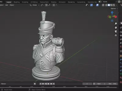 French Imperial Infantry Soldier Chess Piece 3D print model