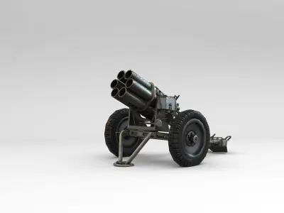 Low Poly 15cm Nebelwerfer 41 rocket artillery Low-poly 3D model