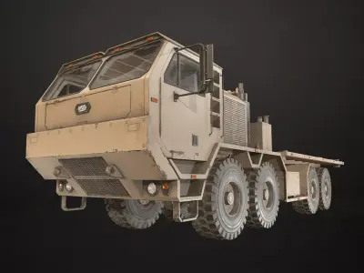 Heavy Military Truck V1 - Flatbed Low-poly 3D model