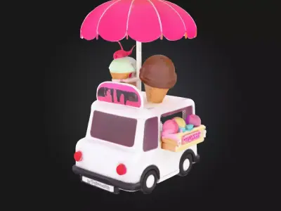 Ice Cream Dream Truck  Whimsical Wheels of Sweet Nostalgia 3D model