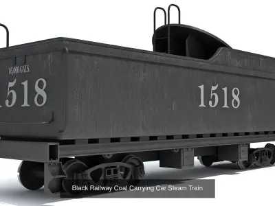 Coal Tender Train Cars 3D Model Pack