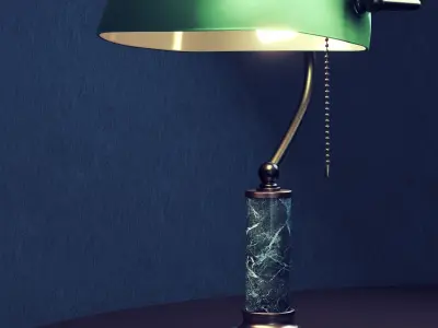 Bankers table lamp 3D model