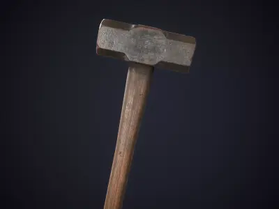 Heavy Sledgehammer Low-poly 3D model