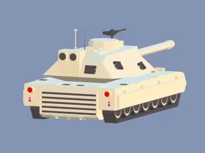 Low Poly Simple Cartoon Light Tank 3D model