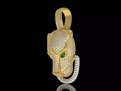 Panther Face Pendant 3D print model