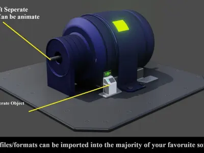 Sci Fi Power Generator - Low poly - Game Ready Low-poly 3D model