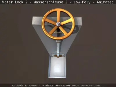 Water Lock 2 - Low-Poly - Animated Low-poly 3D model