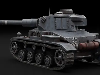 Mini Panzer 4 Tank Low-poly 3D model
