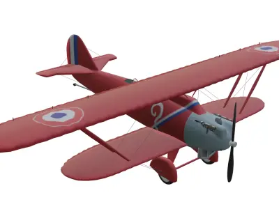 Breguet XIX Point D Interrogation Low-poly 3D model