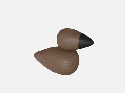 Wood bird Low-poly 3D model