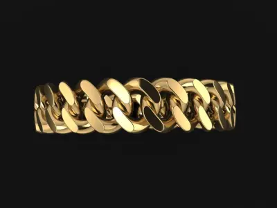 Cuban Link Band Ring SIZE 6 3D print model