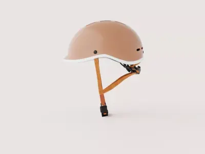 Urban Bicycle Helmet - Rose Gold Low-poly 3D model