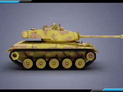 M41 Walker Bulldog Desert theme Low-poly 3D model