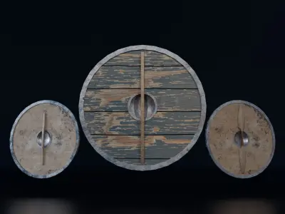 Viking Shield Low-poly 3D model 19
