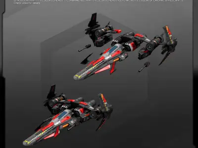 MODULAR SF Fighters GXX Low-poly 3D model