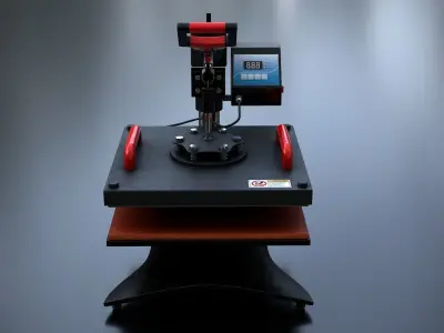 Heat Press Machine Rotatable Low-poly 3D model