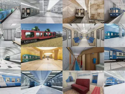Railway and Subway Mega Pack - 13 Train Scenes