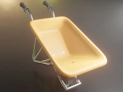 Wheelbarrow 1 Rigged Version High-Poly 3D model