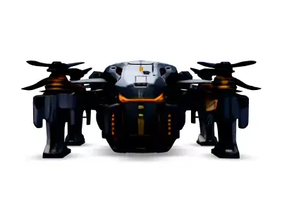 SciFi Drone Quadcopter Game Asset Low-poly 3D model