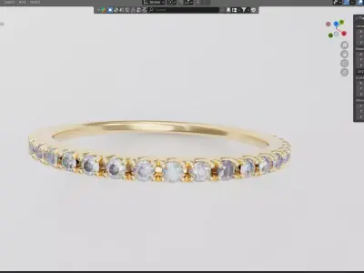 3D Model Micro Pave Ring Low-poly 3D model