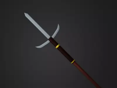 Japanese Yari Spear 1 Low-poly 3D model