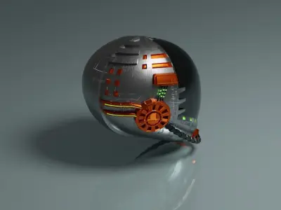 Scifi space helmet Low-poly 3D model