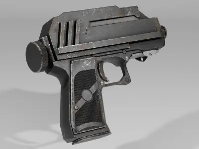 Star Wars DC-17 hand blaster Low-poly 3D model