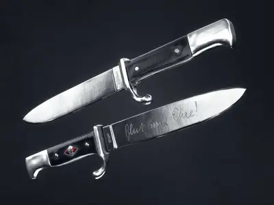 WW2 German Hitler Youth Knife Free low-poly 3D model