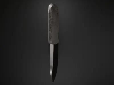 3D LowPoly Simple Classic Knife Low-poly 3D model
