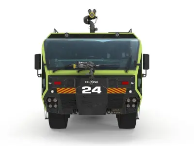 Oshkosh Striker 3000 6x6 Firetruck Low-poly 3D model