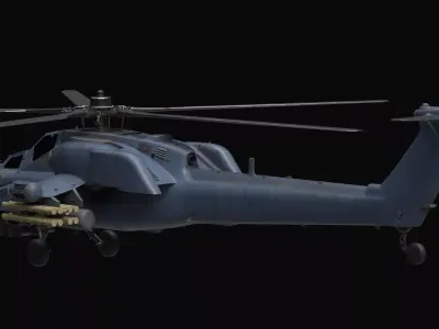 Mi-28N Havoc Attack Helicopter Low-poly 3D model