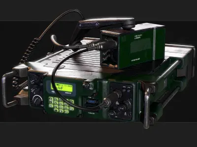 Military Radio Low-poly 3D model get