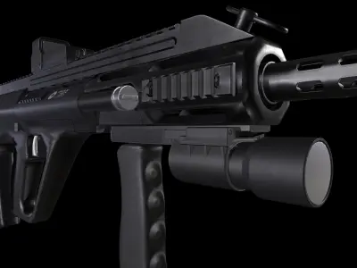 AUG A3 Rifle Low-poly 3D model