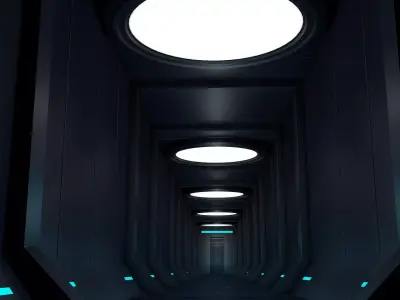 Sci Fi Tunnel 3D model 56