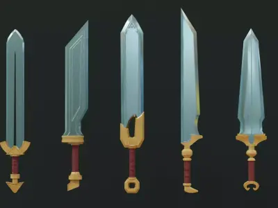 Low Poly Swords Pack Free low-poly 3D model