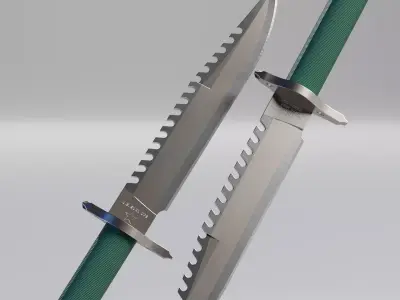 Rambo Survival Knife Low-poly 3D model