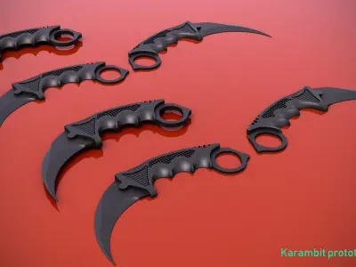 karambit knife 3D model 6