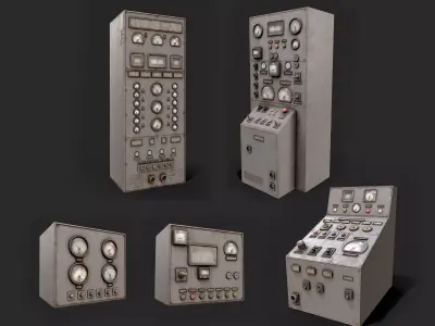Factory Control Panels  Low-poly 3D model