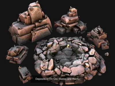 Ore Minerals Gold Iron Copper Coal Resource Pack for Mine Cave