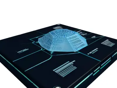 Futuristic DataSlate Holographic Cracks 3D model