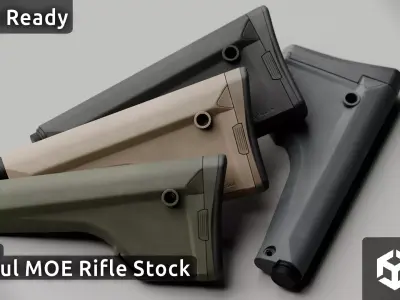 Magpul MOE Rifle Stock Low-poly 3D model