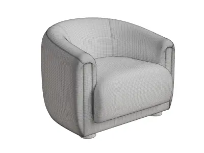 Orange Fabric Nook Occasional Chair 3D model