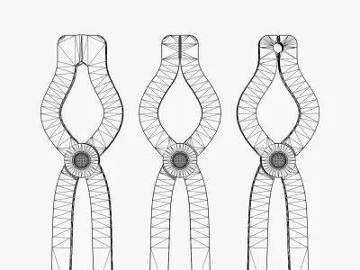 Medieval Blacksmith Tongs Low-poly 3D model