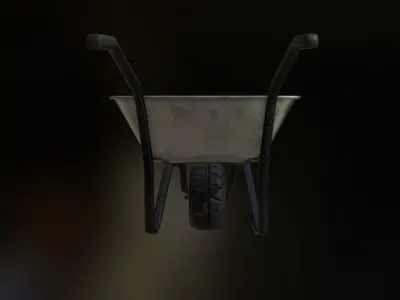 Wheelbarrow Galvanized Low-Poly PBR AR VR Low-poly 3D model