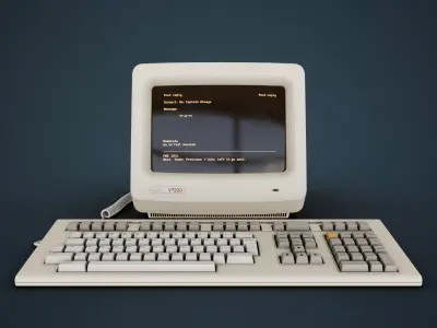 DEC VT220 - Retro Computer Low-poly 3D model