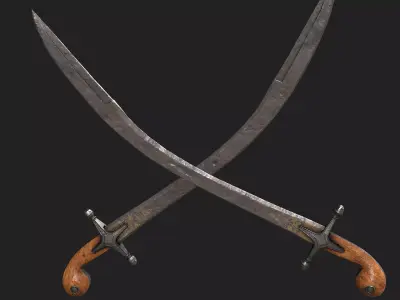 Ottoman Kilij Game Ready Low-poly 3D model