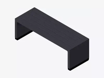 Upholstered Bench - Contemporary - Arch - Small Low-poly 3D model
